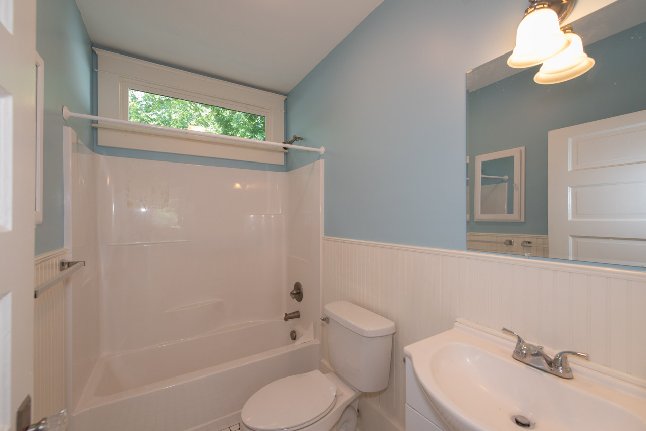 Redone bath with subway tiles